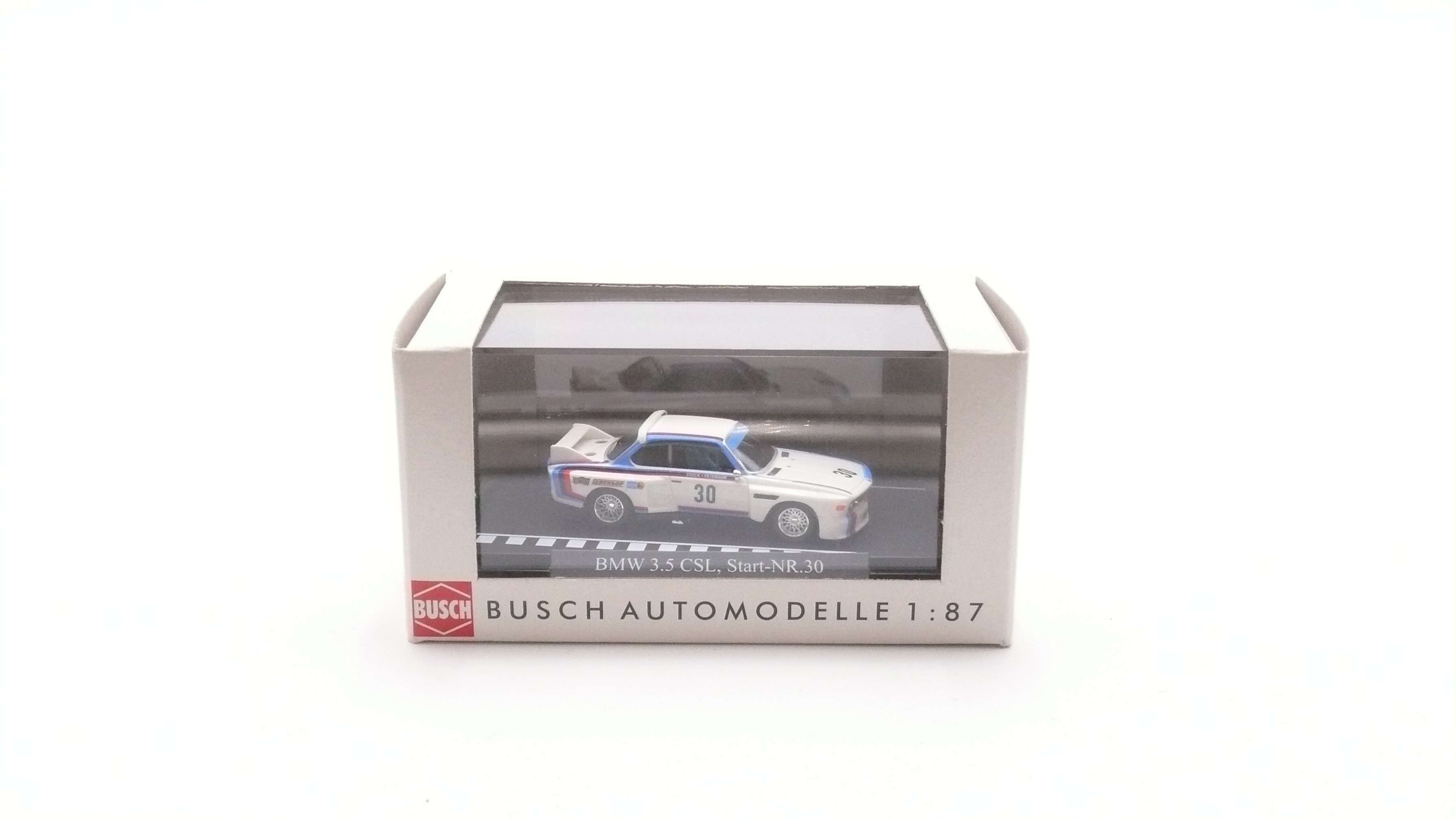 Busch 40302 BMW 3.5 CSL Nr. 30 Deutsche Rennsport Meisterschaft 1975 1:87