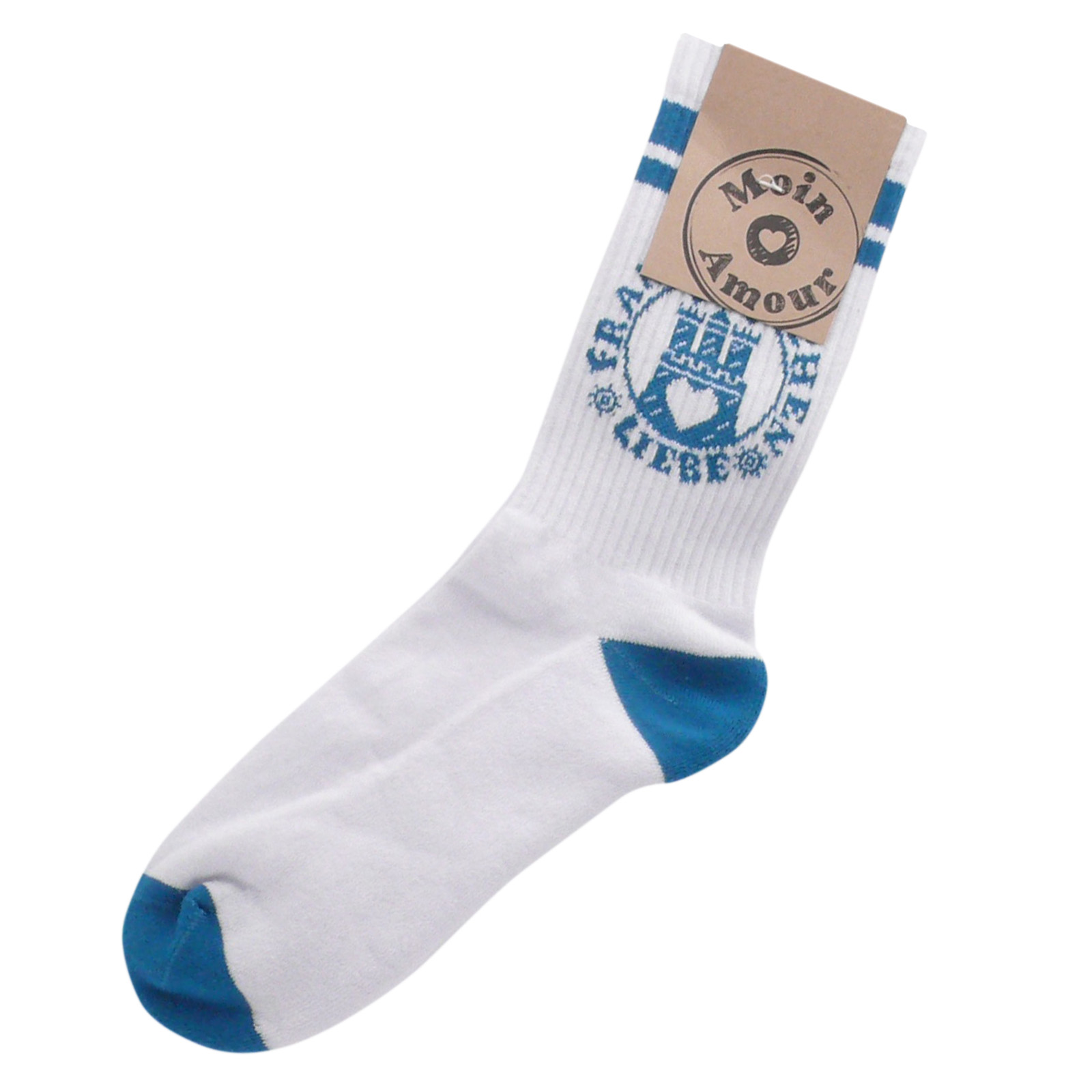 Franzbrötchenliebe Socken -  "White / Lyons Blue"