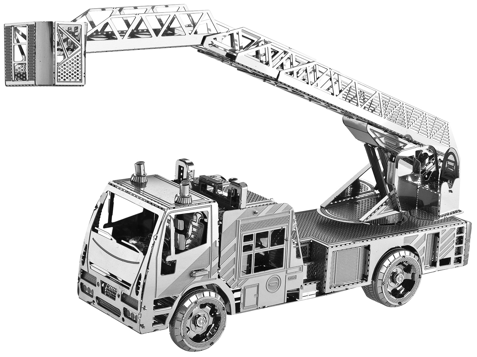 3D Metal Model Fire Engine with Ladder