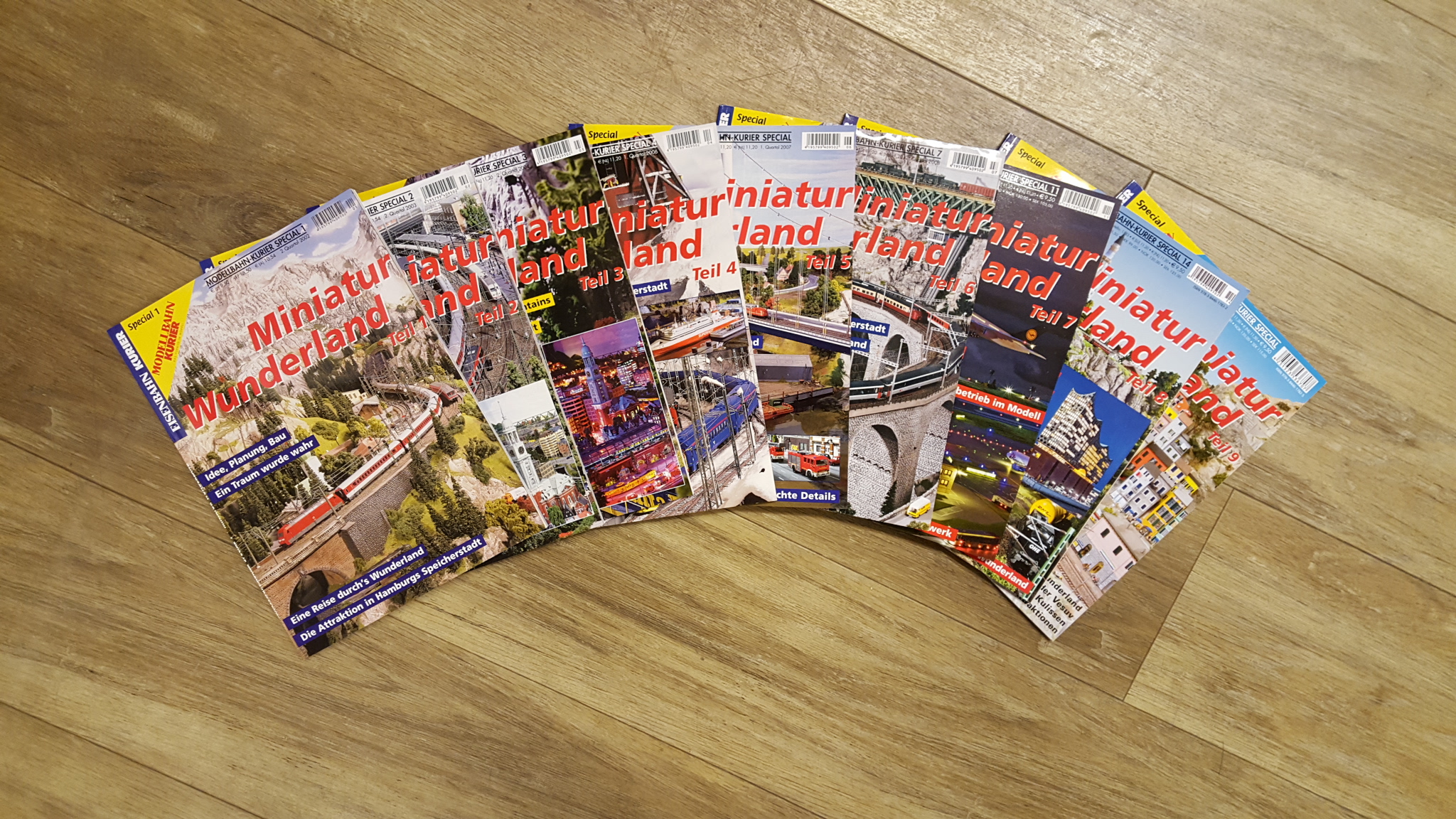 All 9 Eisenbahn-Kurier special magazines "Miniatur Wunderland"