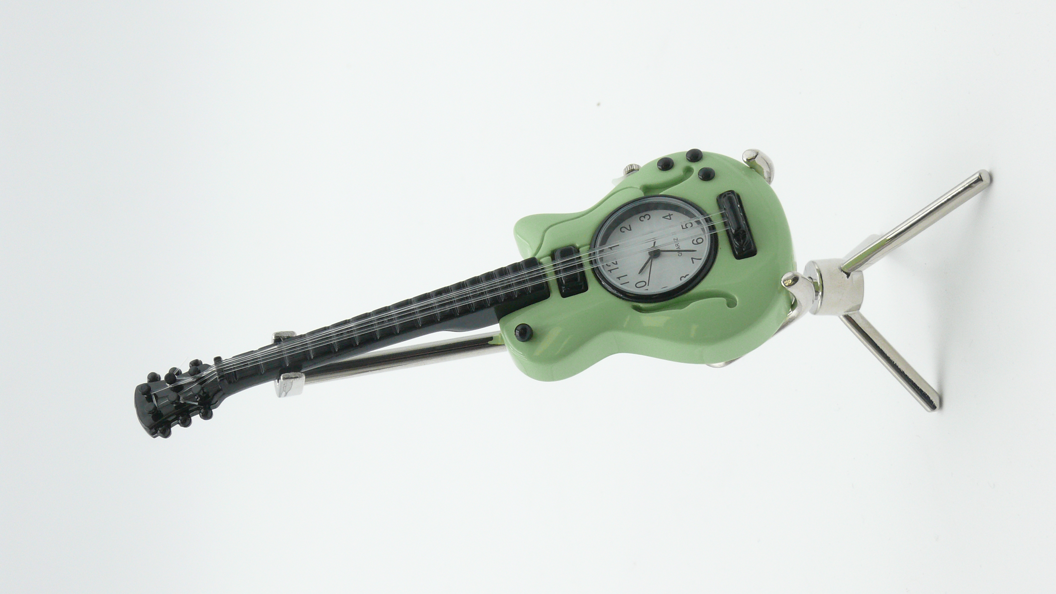 Green Guitar Miniature Clock