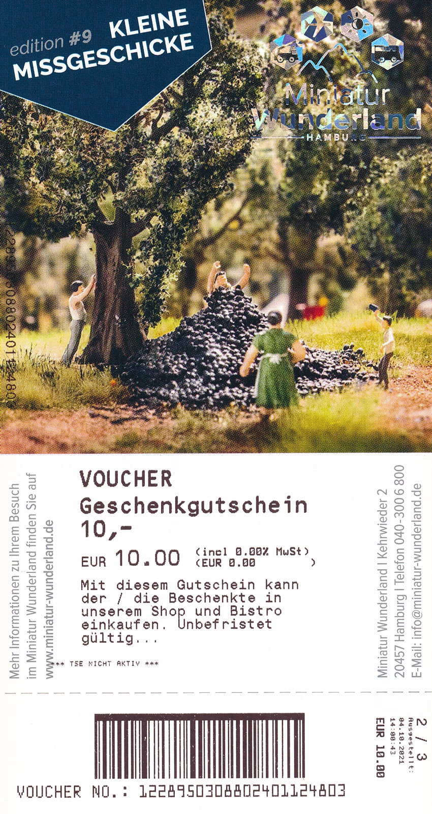 10 € Gift Voucher for Shop or Bistro 10 € Gift Voucher for Shop or Bistro