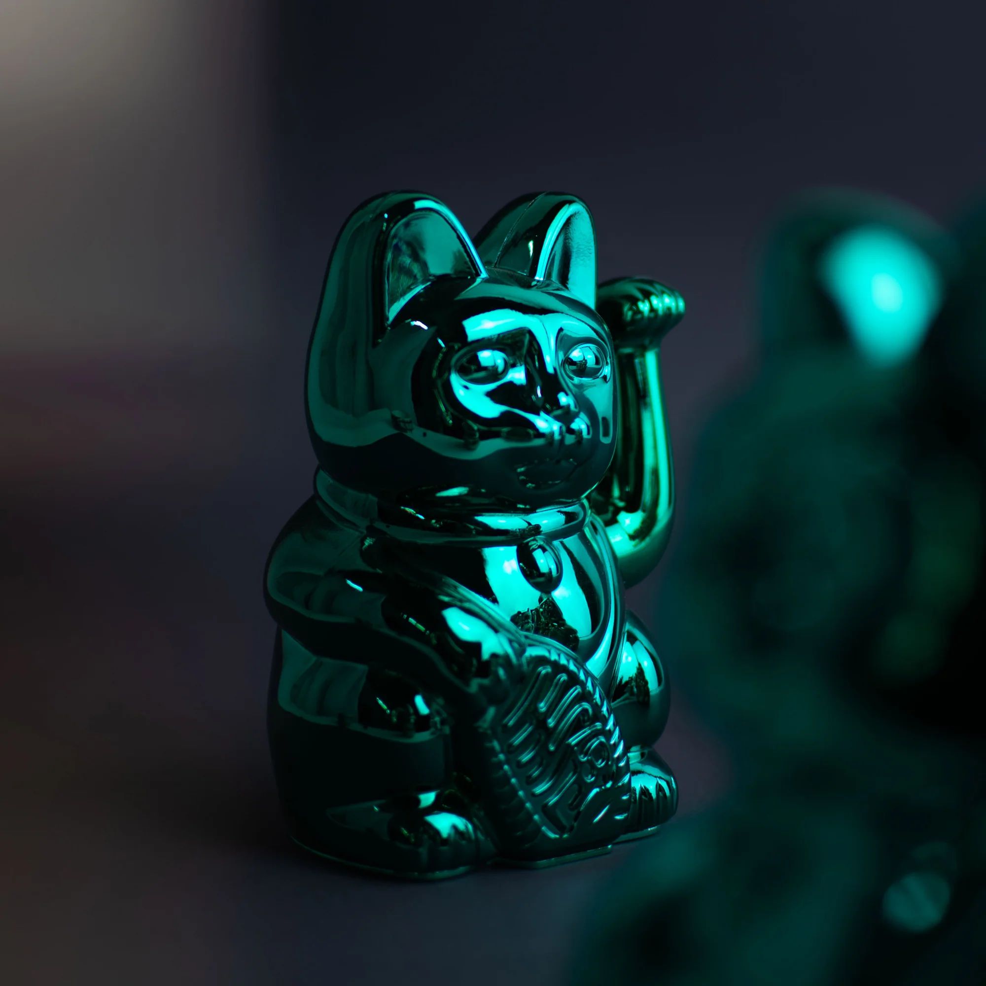 Winkekatze / Maneki Neko | Cosmic Edition - Uranus Shiny Teal Winkekatze / Maneki Neko | Cosmic Edition - Uranus Shiny Teal