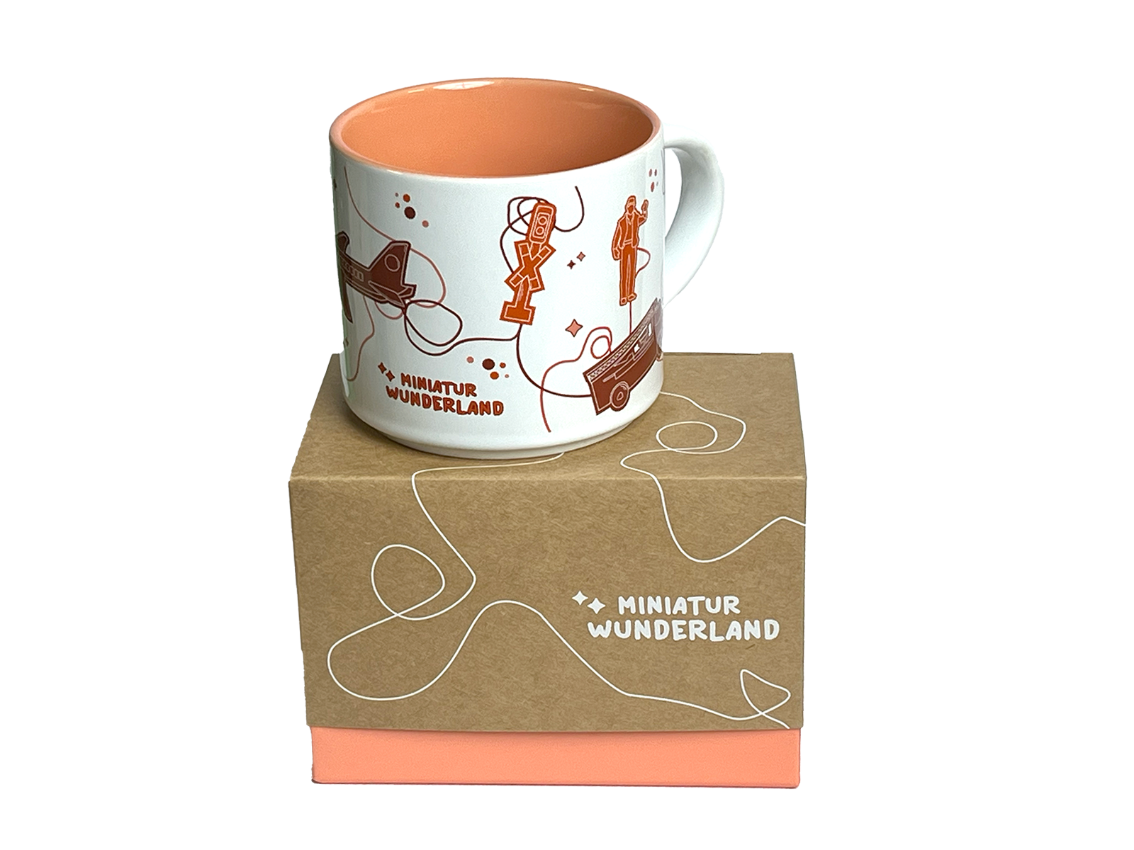 Becher  - Wunderland als Skizze, orange