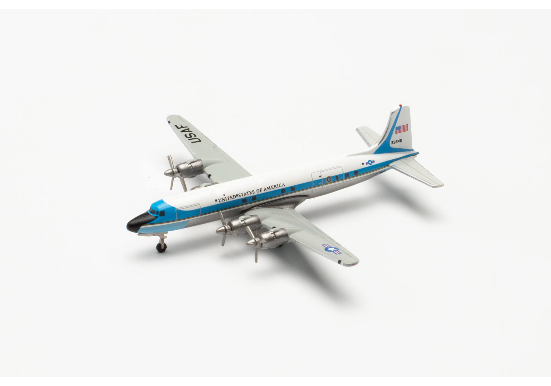 Herpa 537001 U.S. Air Force Douglas VC-118A - 1254th Air Transport (Special Missions) Wing, Andrews Air Base “Air Force One” 1:500 