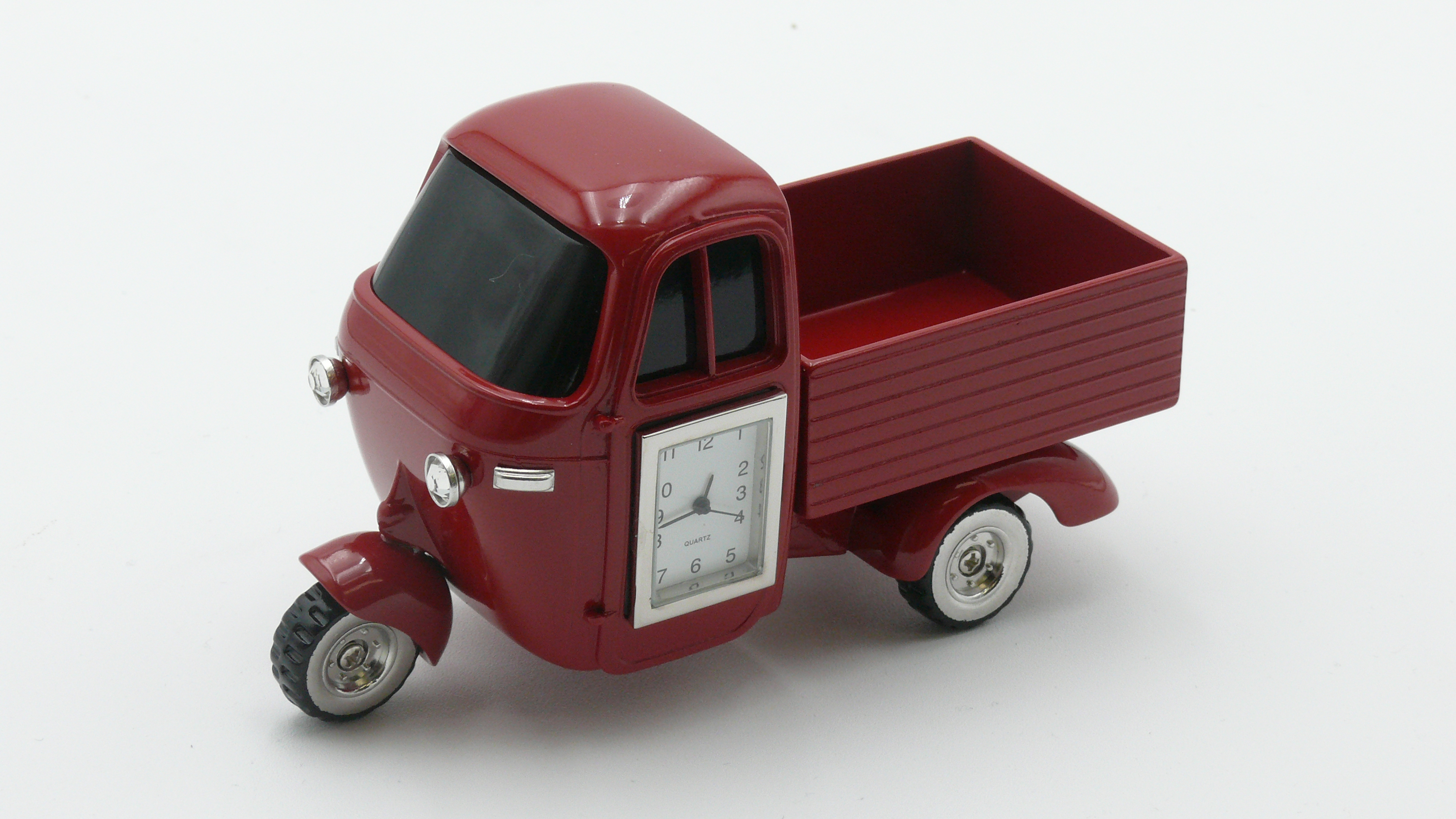 Miniatur-Uhr Lieferwagen rot