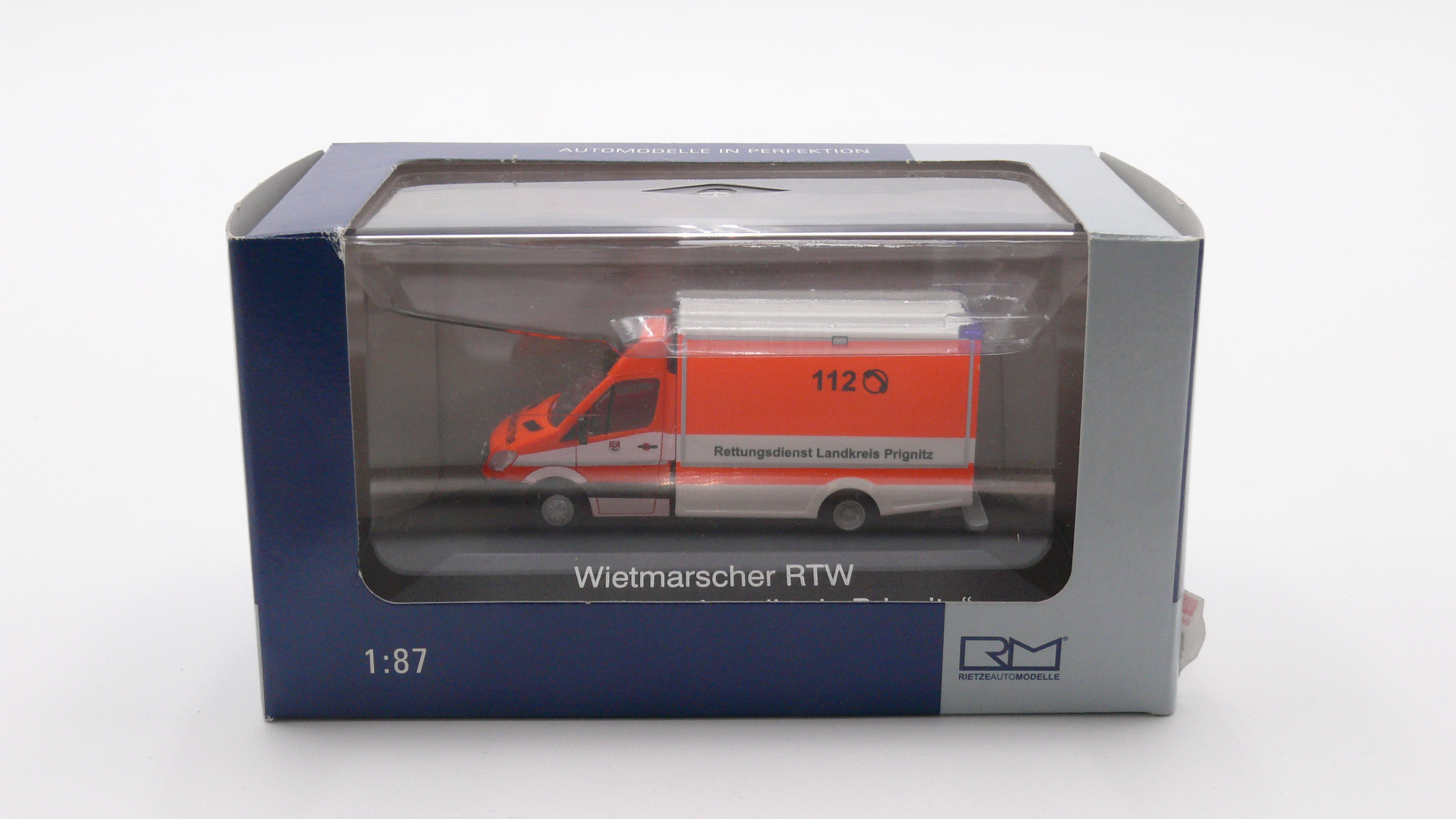 Rietze 72007 Mercedes Benz Sprinter"Wietmarscher RTW - Rettungsdienst Landkreis Prignitz" 1:87