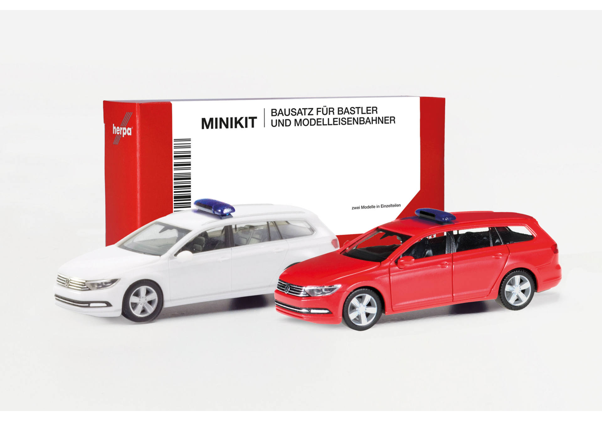 Herpa 013772-002  MiniKit 2 x VW Passat Variant mit Warnbalken 1:87