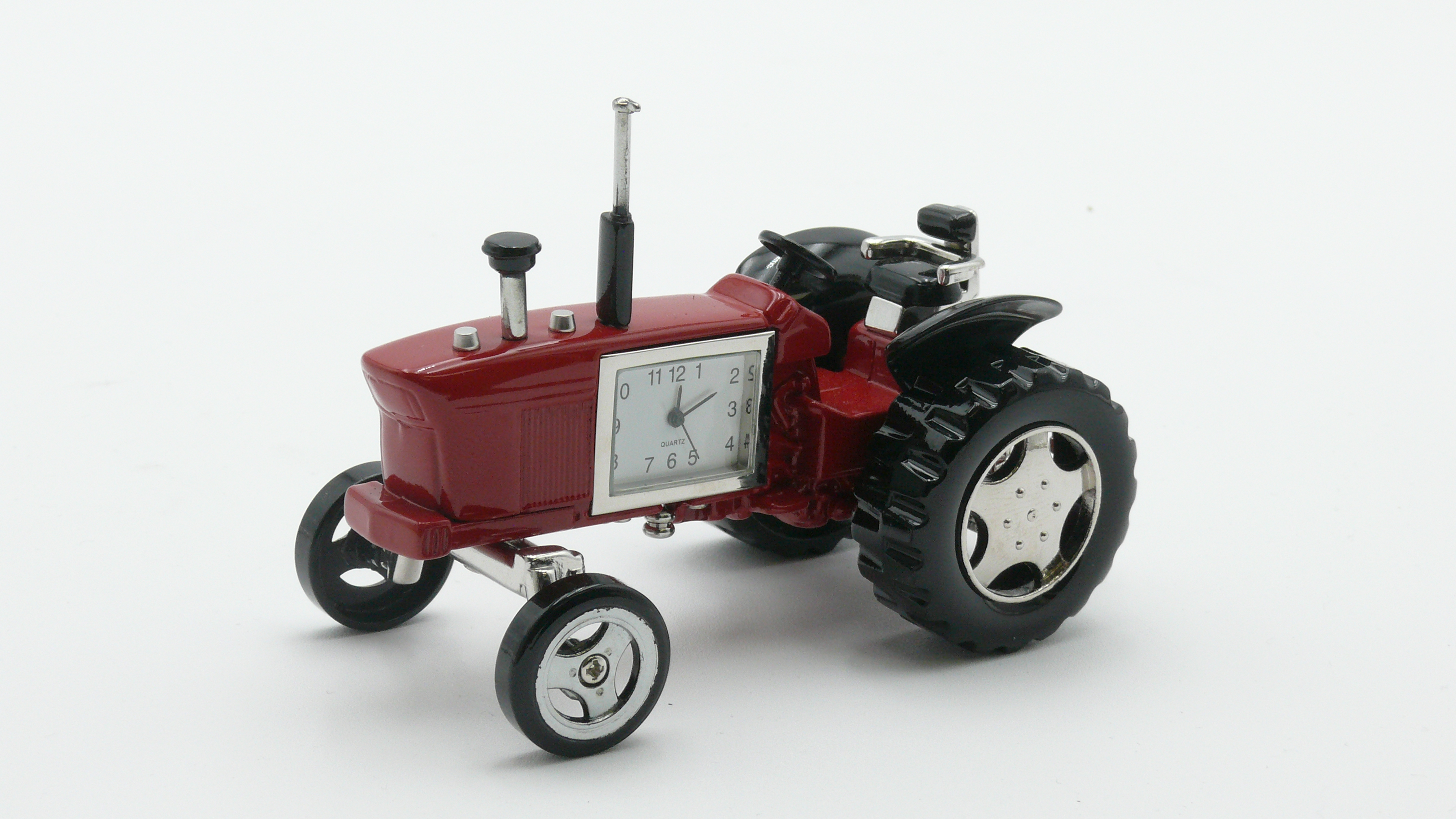 Uhr Miniatur Traktor rot