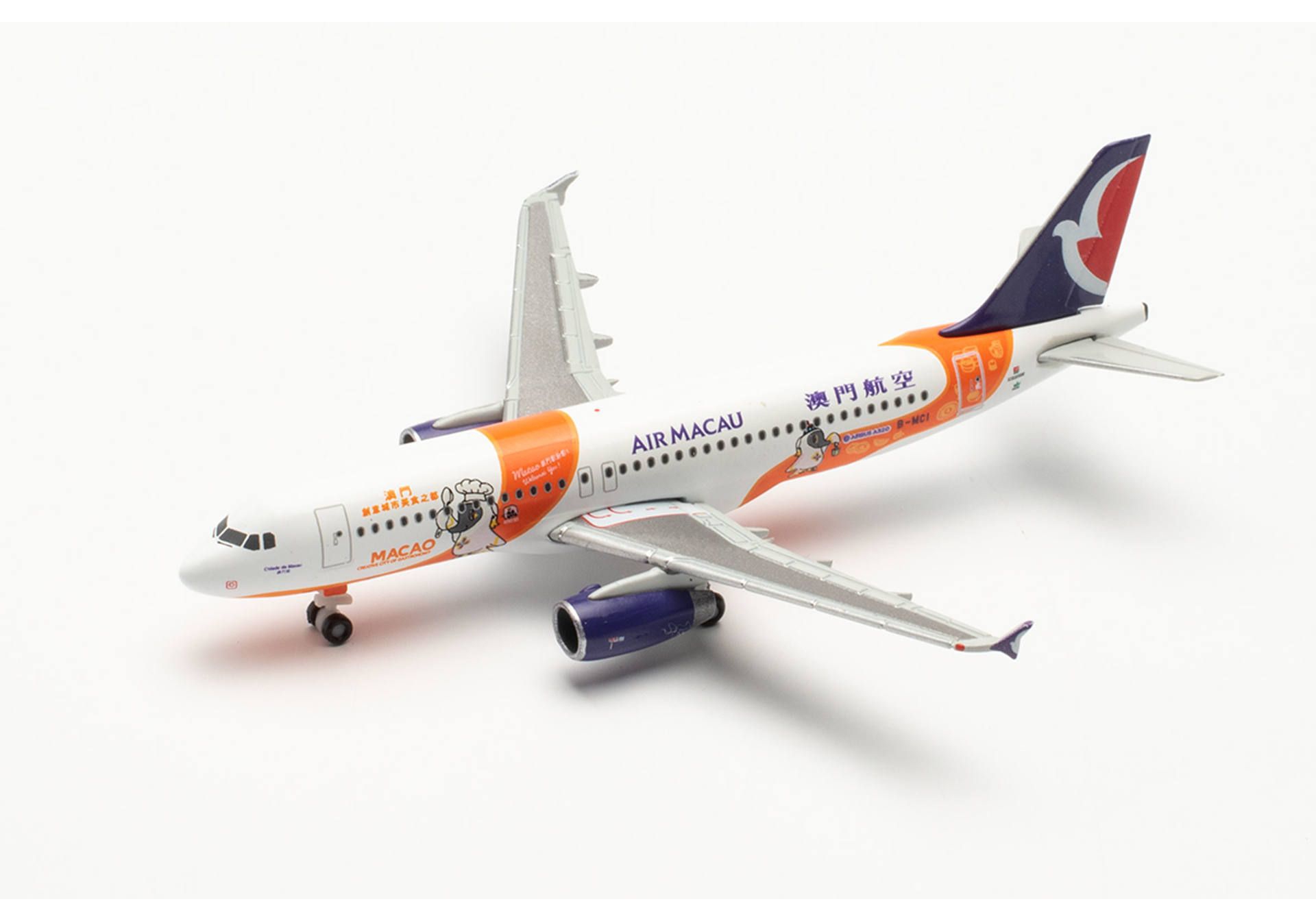 Herpa Wings 536042 Air Macau Airbus A320 B-MCI “Macau welcomes you” Model Aircraft 1:500