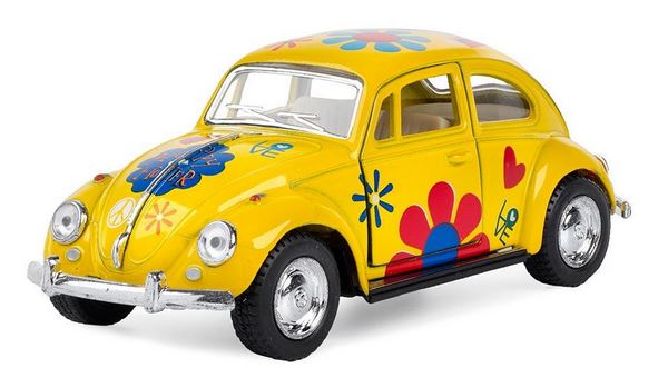 KINSMART 1967 Volkswagen Classical Beetle Flower - Diverse Farben 1:32