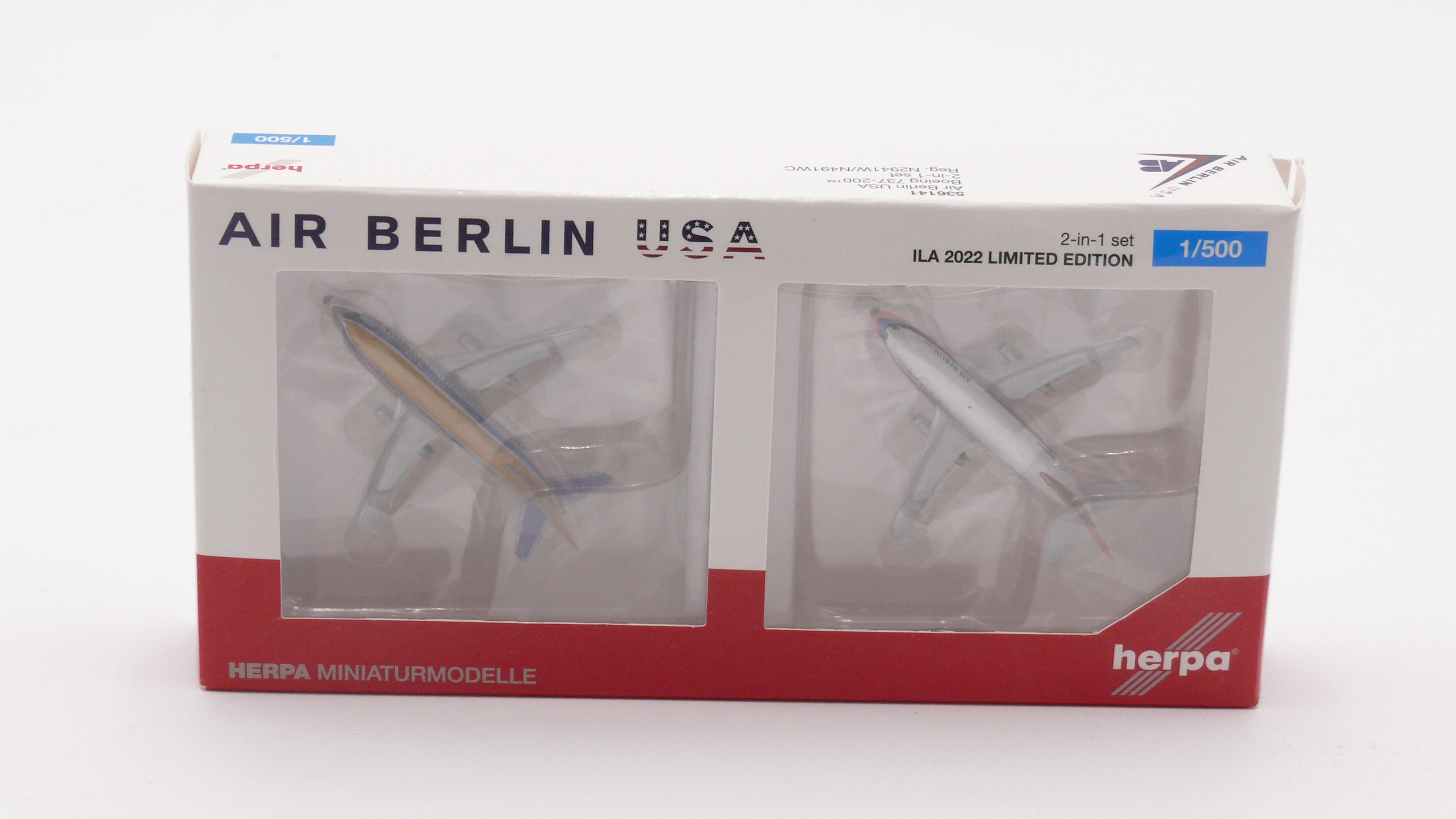 Herpa 536141 Air Berlin USA Set B737-200 1:500