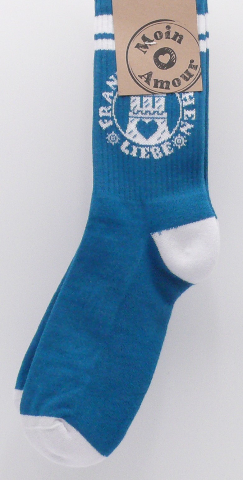 Franzbrötchenliebe Socken -  "Lyons Blue" (35-38)