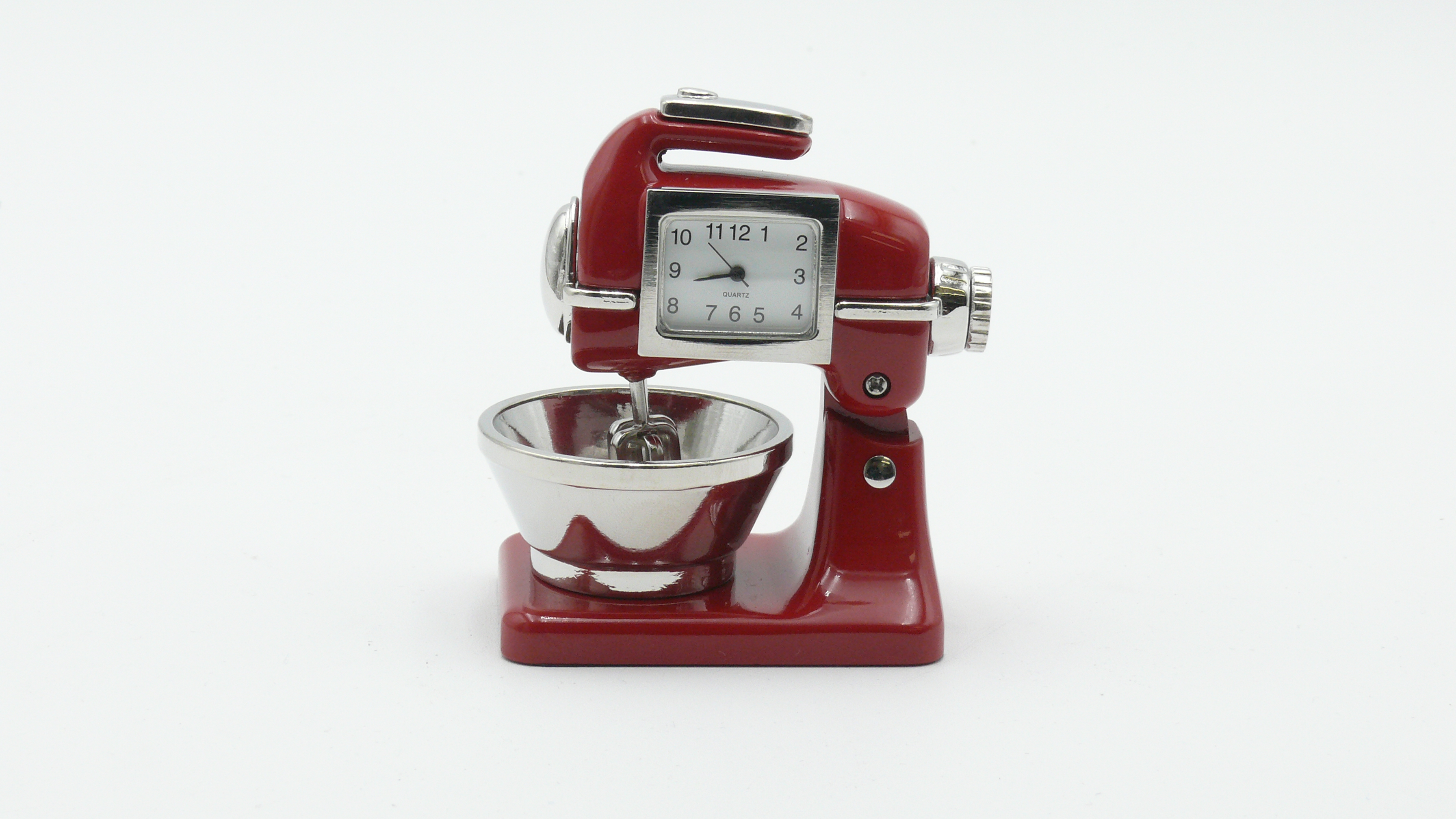 Miniatur-Uhr Küchenmixer rot