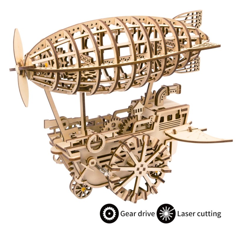 LK702 ROKR Luftschiff Zeppelin 3D Holz Puzzle mechanisch Modell Bausatz