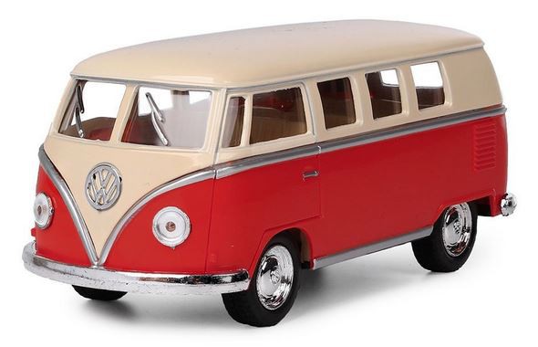 KINSMART 1962 VW Classical Bus Ivory Top - red 1:32
