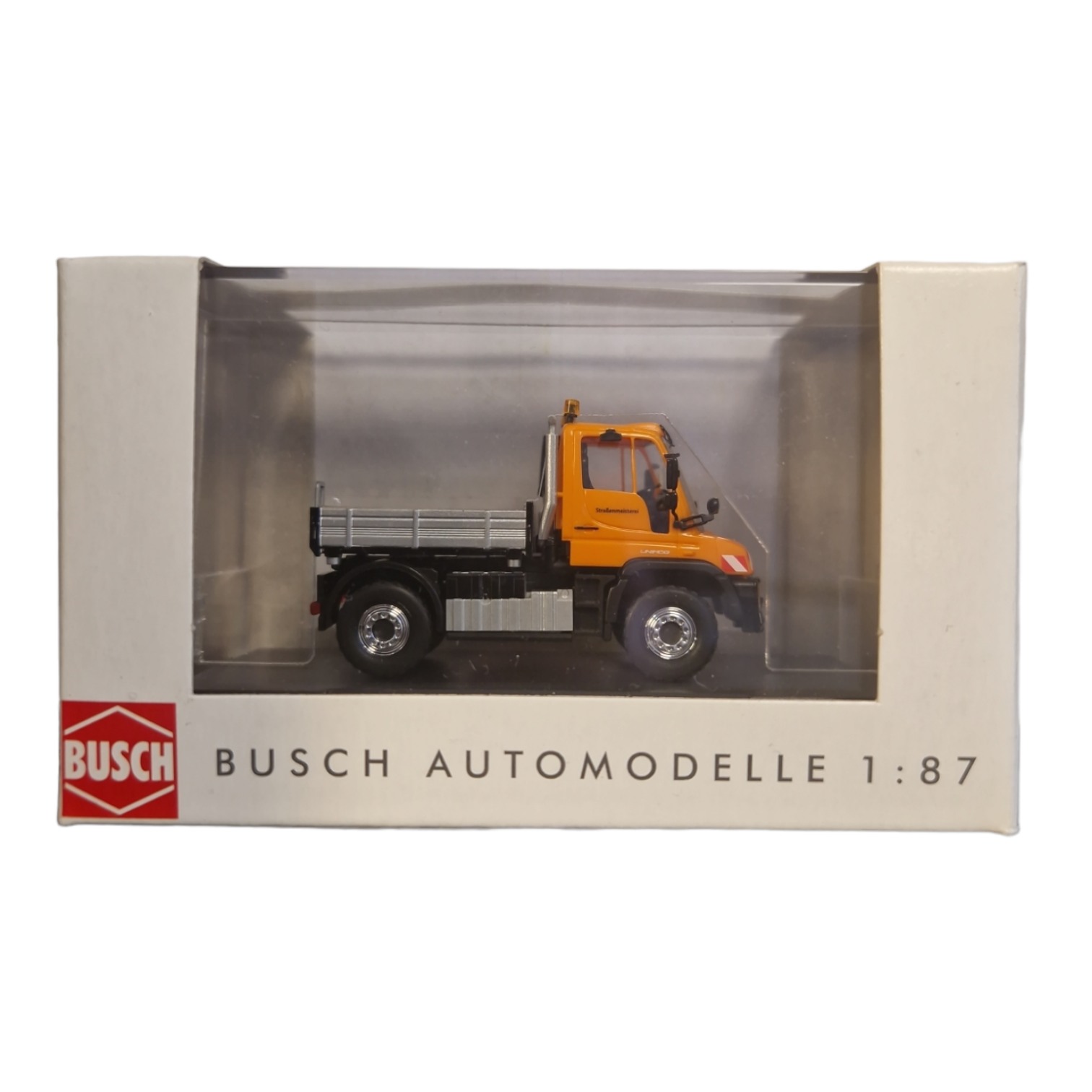 Busch 50911 Mercedes-Benz Unimog U430 Pritsche Orange Straßenmeisterei Model 1:87H0