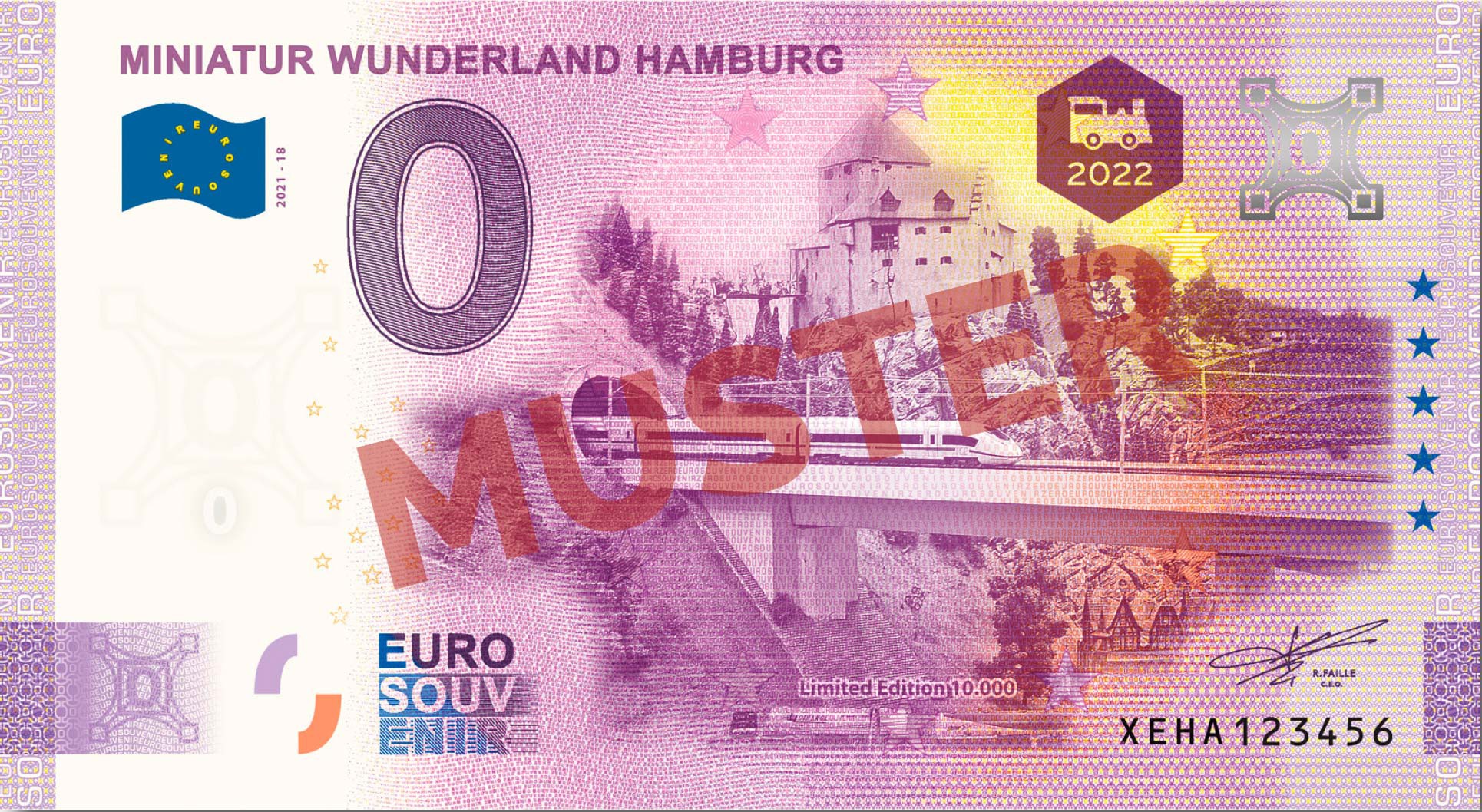 Euro-Souvenir-Banknote Motif "Burg Hartenstein" (2022-18.2) Anniversary-Edition