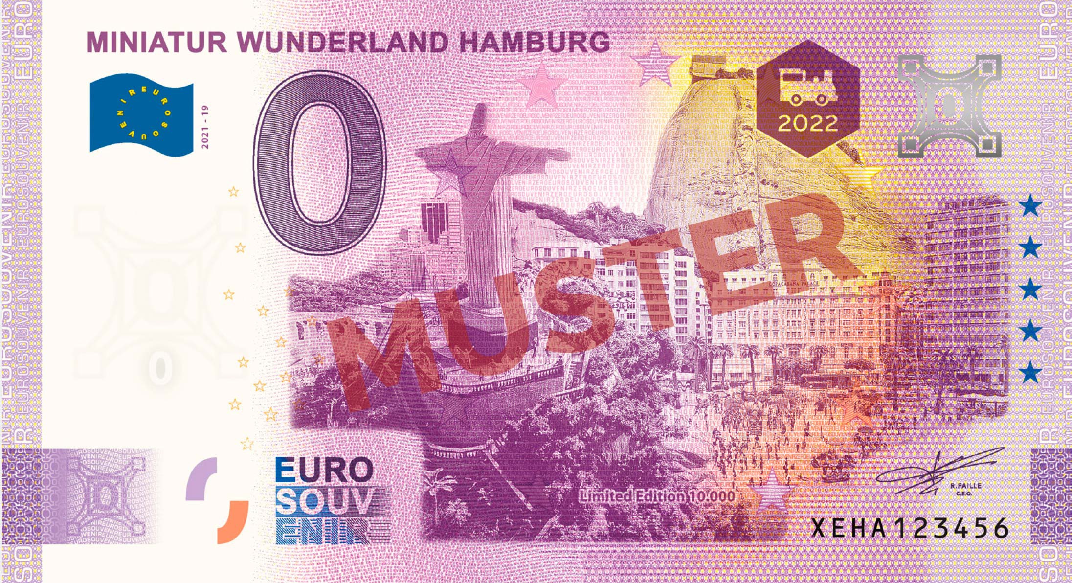 Euro-Souvenir-Banknote Motif "Rio Vive" (2022-19.2) Anniversary-Edition