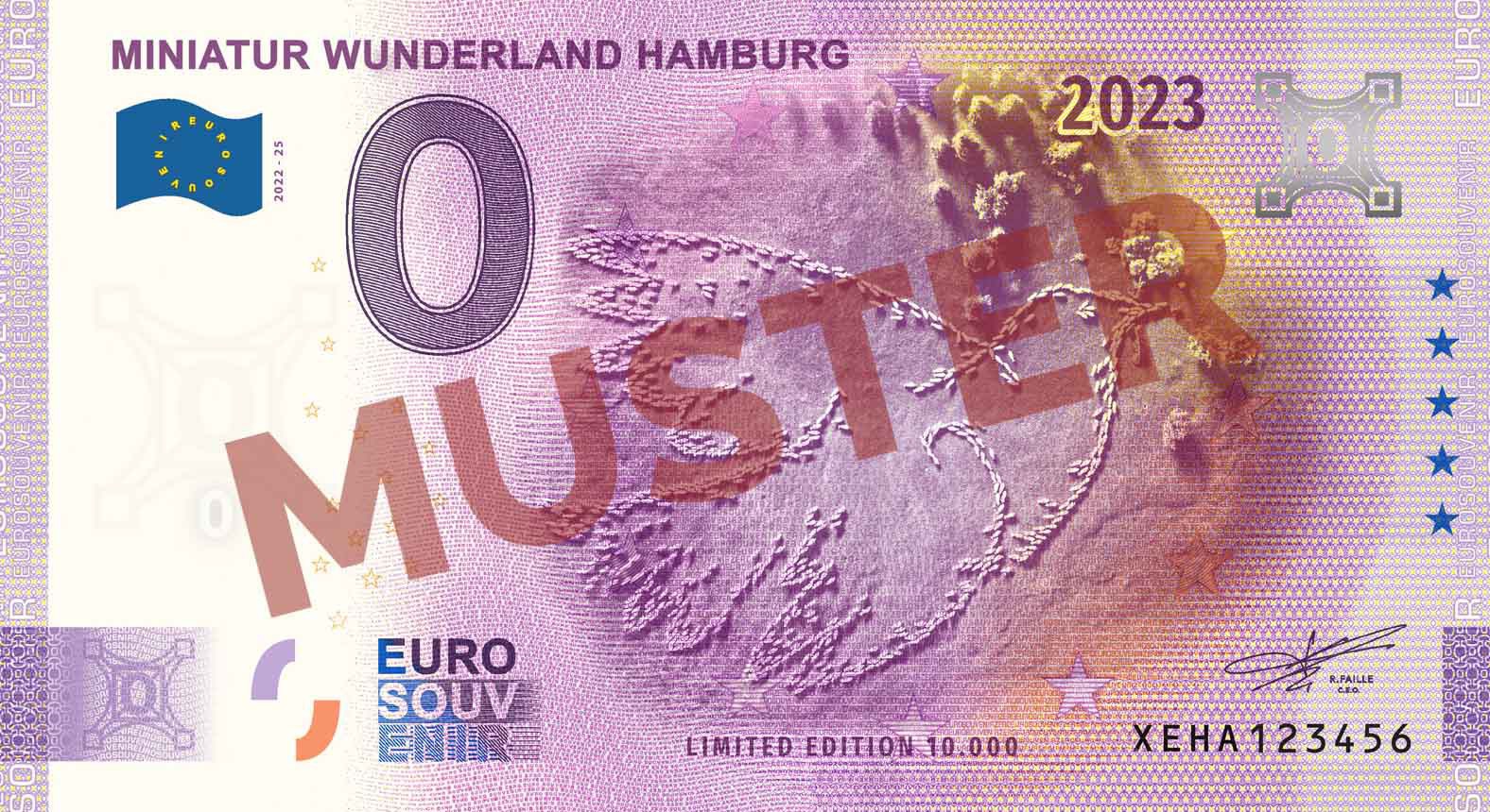 Euro-Souvenir-Banknote Motif "Friedenstaube" (2023-25)