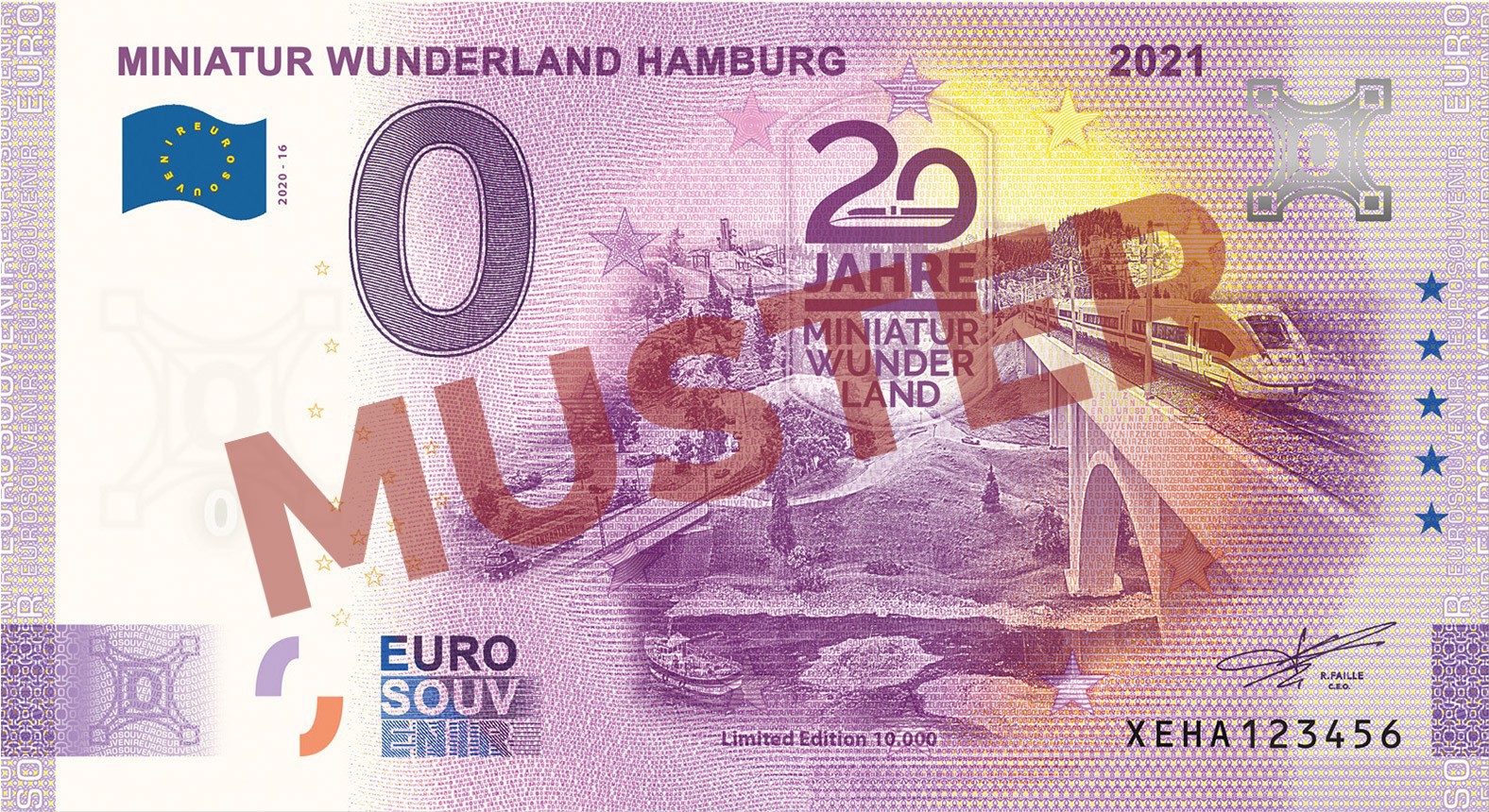 Euro-Souvenir-Banknote Motif "Maintalbrücke" (2021-16.2) Anniversary-Edition