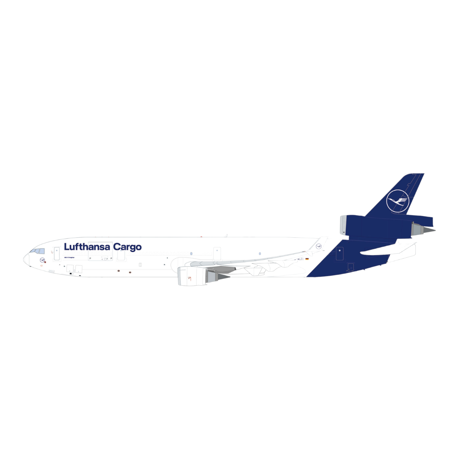 Herpa 613224 McDonnell Douglas MD-11F "Lufthansa Cargo" Modellflugzeug 1:200
