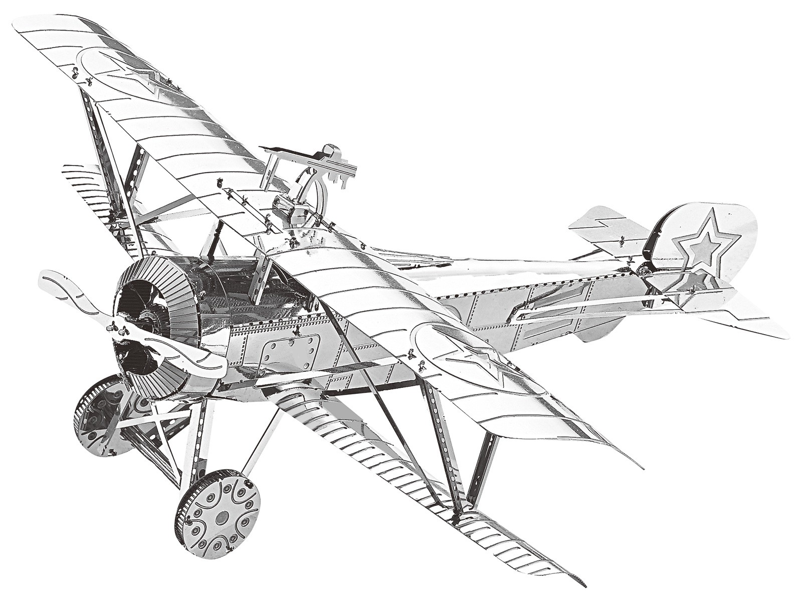 Mini 3D Metal Model Fokker D.VII Fighter Plane