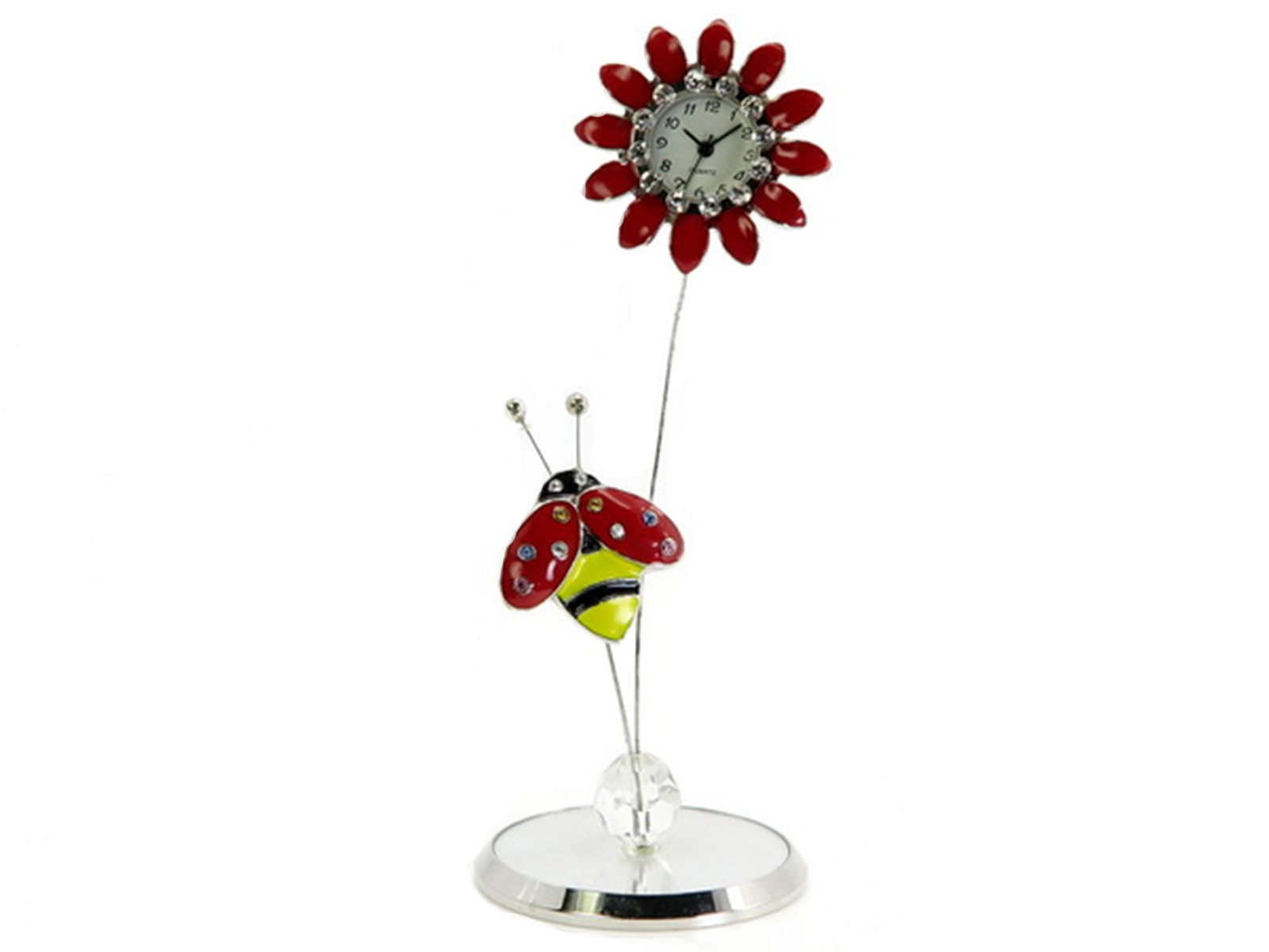 Flower Miniature Clock with Bee