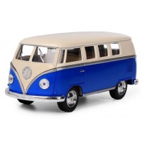 KINSMART 1962 VW Classical Bus Ivory Top - blue 1:32
