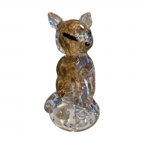 Kristallfigur Katze Sockel 18,5cm